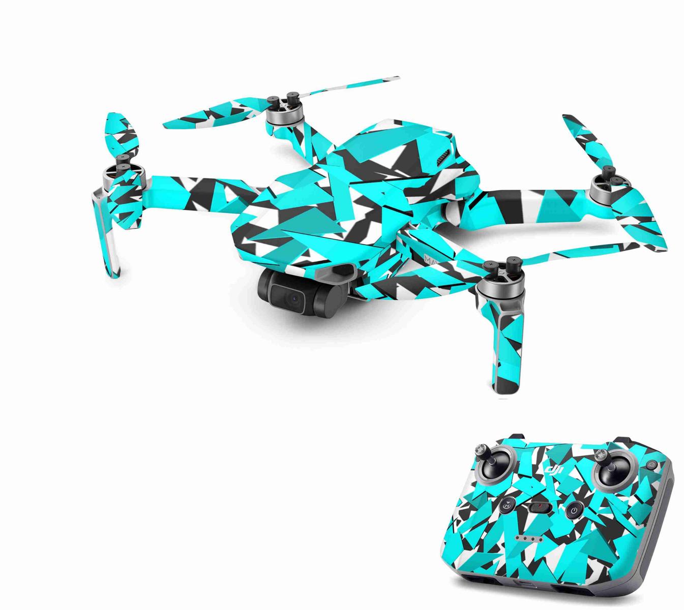 DJI Mini 2 Skins Drohnen Aufkleber Wraps Cover Schutz Folie Elektronik-Sticker & -Aufkleber Skins4u Signal Türkis  