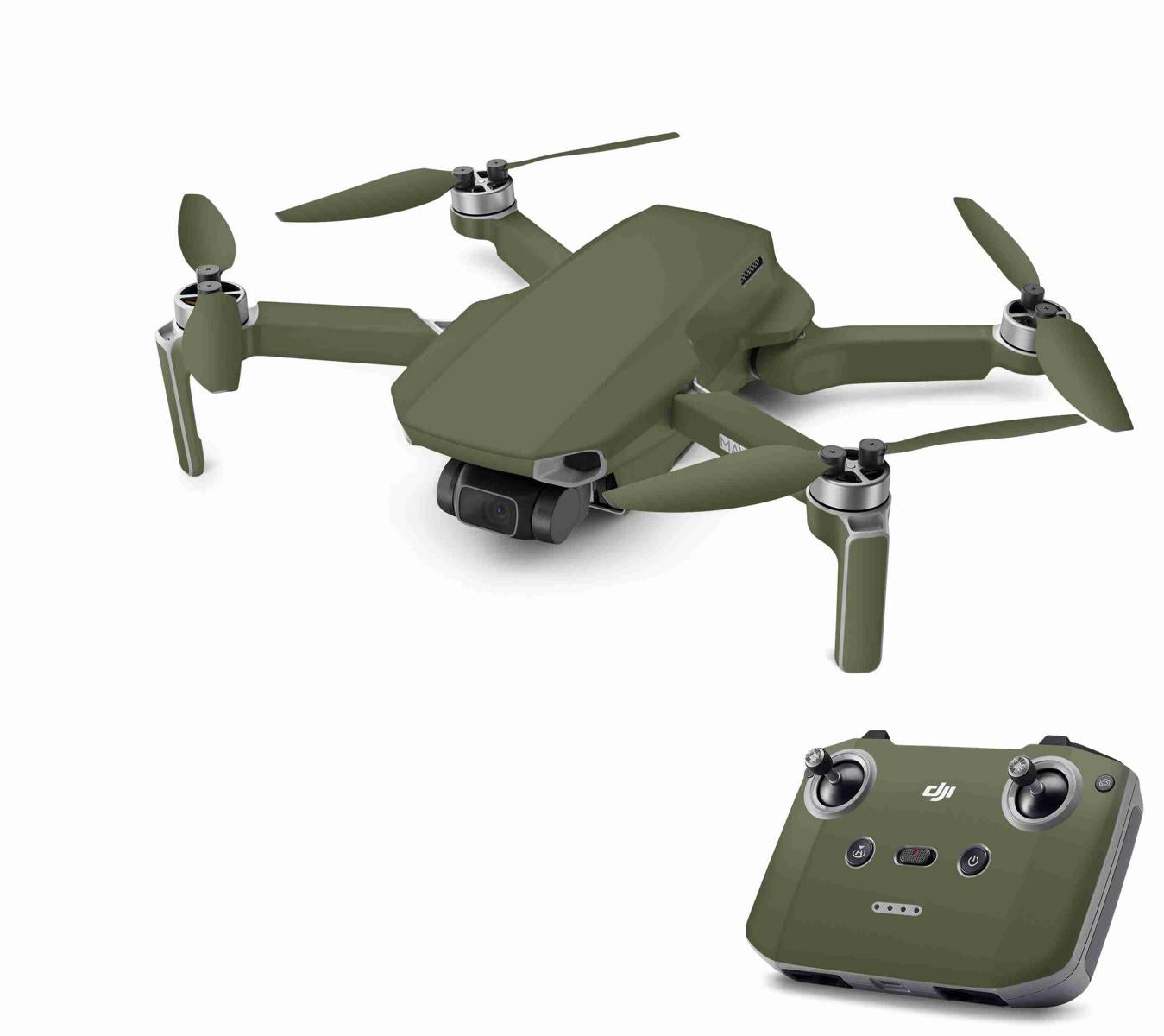 DJI Mini 2 Skins Drohnen Aufkleber Wraps Cover Schutz Folie Elektronik-Sticker & -Aufkleber Skins4u Solid State Olive  