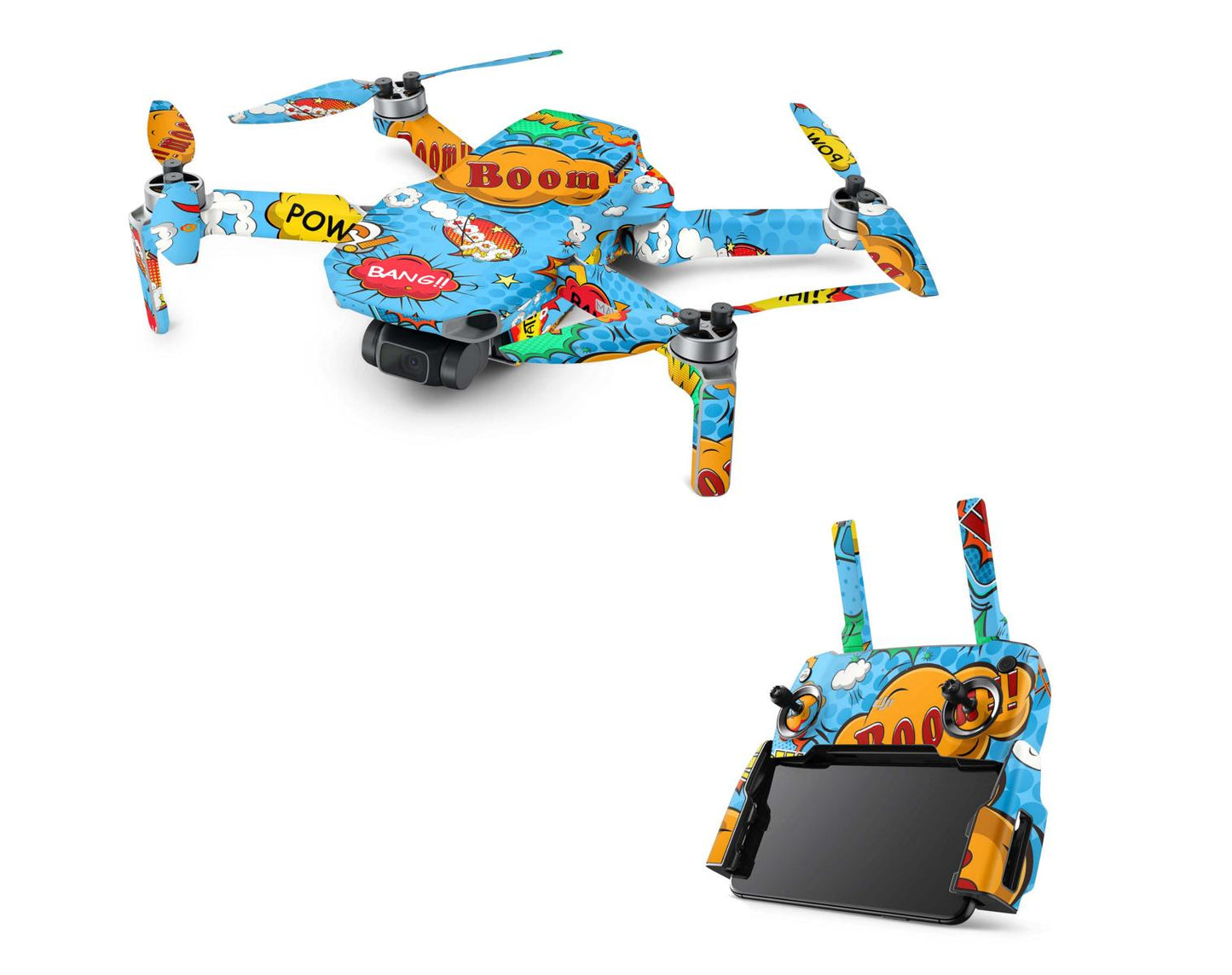 DJI Mavic Mini Serie Skins Mini 2 Mini SE Drohnen Aufkleber Set Comics blau Elektronik-Sticker & -Aufkleber Skins4u DJI Mavic Mini  