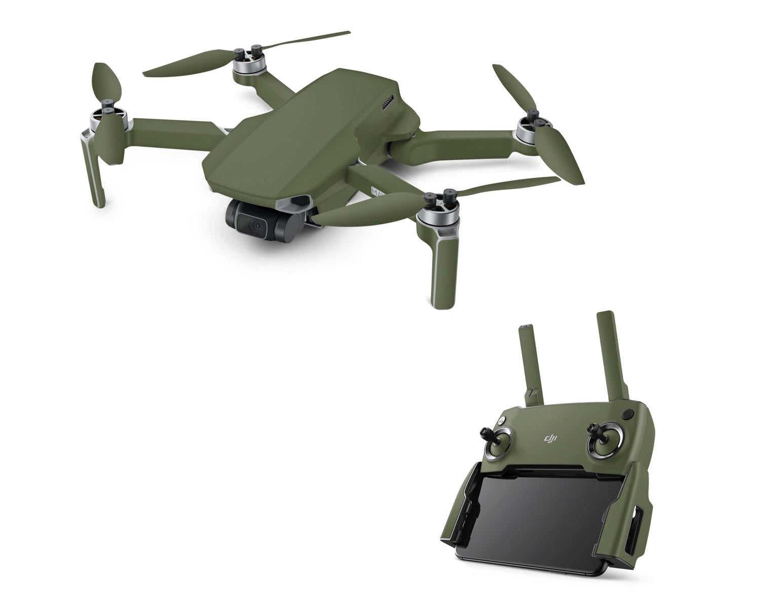 DJI Mavic Mini Serie Skins Mini 2 Mini SE Drohnen Aufkleber Set matt olive Elektronik-Sticker & -Aufkleber Skins4u DJI Mavic Mini  