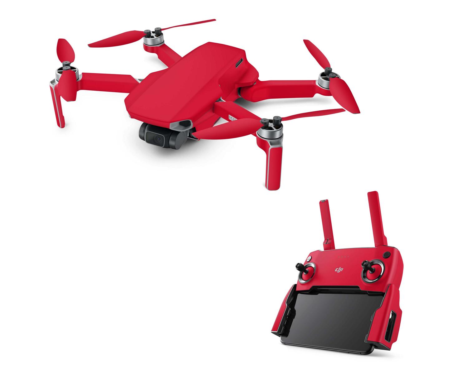 DJI Mavic Mini Serie Skins Mini 2 Mini SE Drohnen Aufkleber Set matt rot