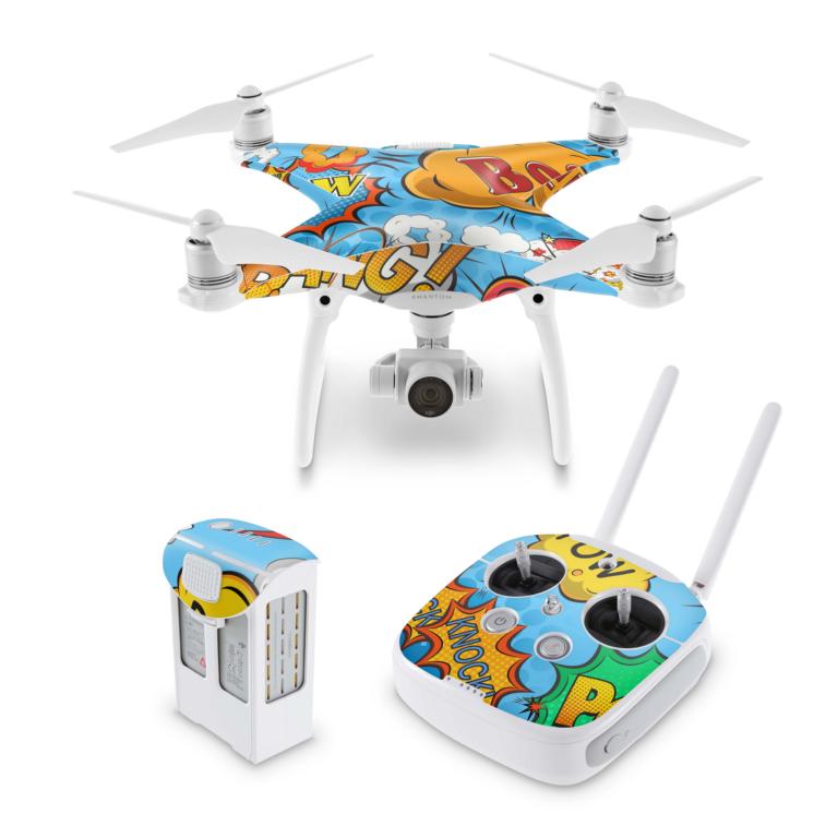 DJI Phantom Skins Aufkleber 2 3 4 Pro & Advanced Modelle Comics blau Elektronik-Sticker & -Aufkleber Drohnen-Aufkleber   