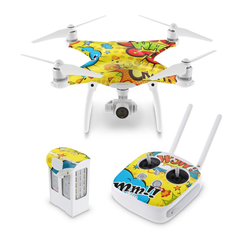 DJI Phantom Skins Aufkleber 2 3 4 Pro & Advanced Modelle Comics gelb Elektronik-Sticker & -Aufkleber Drohnen-Aufkleber   