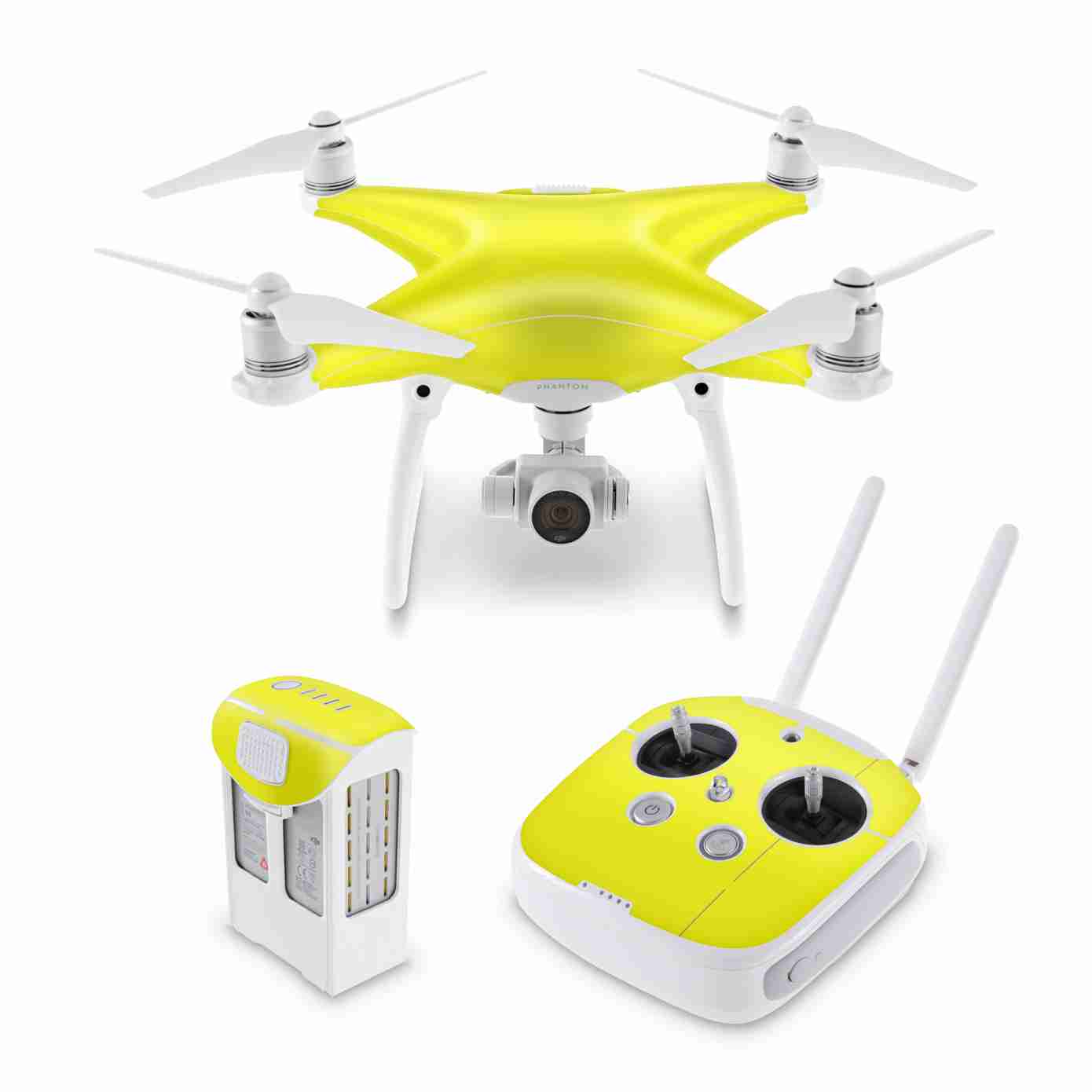 DJI Drohnen Aufkleber neon Farben Mavic Pro / Mini / Air / Phantom / Enterprise / Zoom Elektronik-Sticker & -Aufkleber Skins4u DJI Phantom 3 neon gelb 