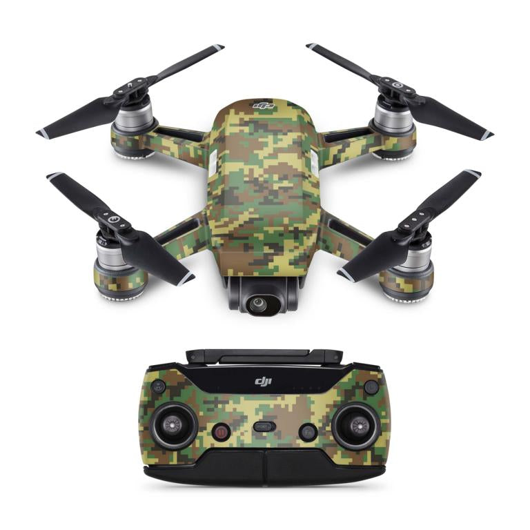 DJI Spark Drohnen Skin Folierung Design Vinyl Skins digital wood camo Elektronik-Sticker & -Aufkleber Skins4u   