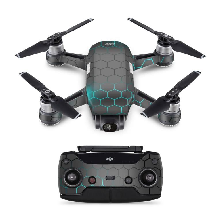 DJI Spark Skins Drohnen Aufkleber Folierung Vinyl Skin Elektronik-Sticker & -Aufkleber Skins4u Exo small blue  