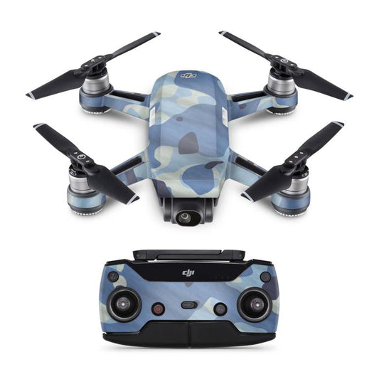 DJI Spark Drohnen Skin Folierung Design Vinyl Skins waving camouflage blue Elektronik-Sticker & -Aufkleber Skins4u   