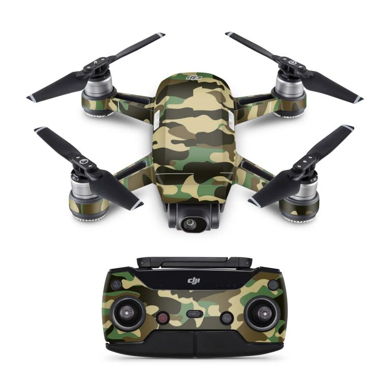 DJI Spark Skins Drohnen Aufkleber Folierung Vinyl Skin Elektronik-Sticker & -Aufkleber Skins4u Wood Camo  