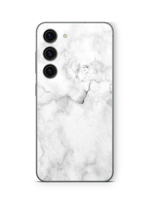 Samsung Galaxy S23 5G Skin Design Vinyl Premium Schutz Folie Marmor weiss Aufkleber Skins4u   