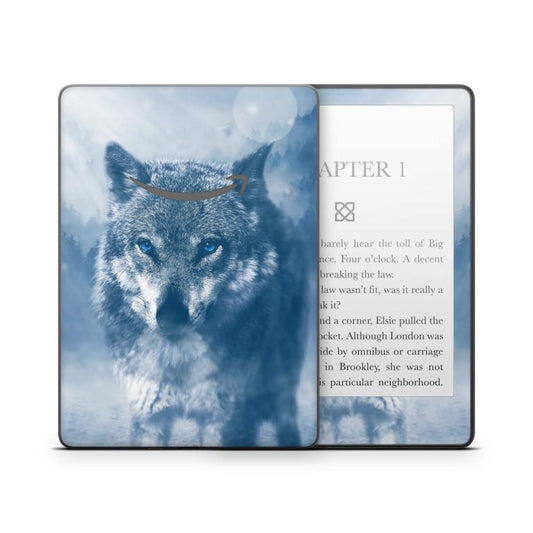 Amazon Kindle mit 6" Display 11.Generation 2022 Schutzfolie Wolf blue eyes Aufkleber skins4u   