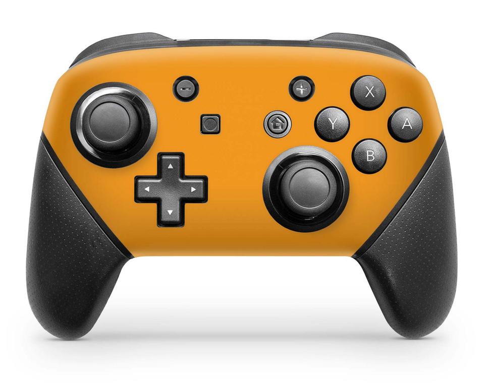Nintendo Switch Pro Controller Skin Aufkleber Design Vinyl Skins für Gamepad Aufkleber Skins4u Solid State orange  