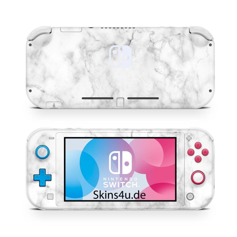 Nintendo Switch Lite Skins Aufkleber Skin Cover Sticker Design Vinyl Schutz Folie Aufkleber Skins4u Marmor weiss  