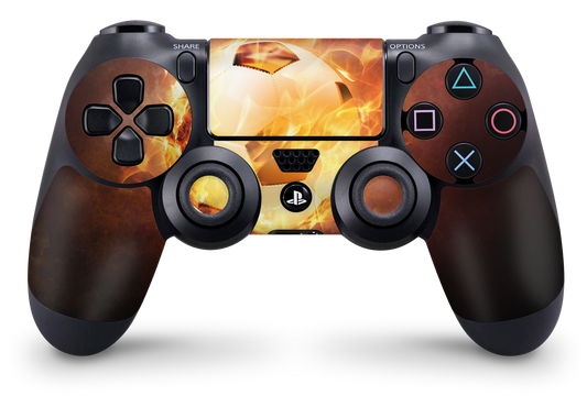 PS4 Playstation 4 Controller Skins - Vinyl Skin Aufkleber für Gaming Controller Brennender Fussball Aufkleber Skins4u   