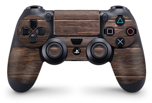 PS4 Playstation 4 Controller Skins - Vinyl Skin Aufkleber für Gaming Controller Brown Wood Aufkleber Skins4u   