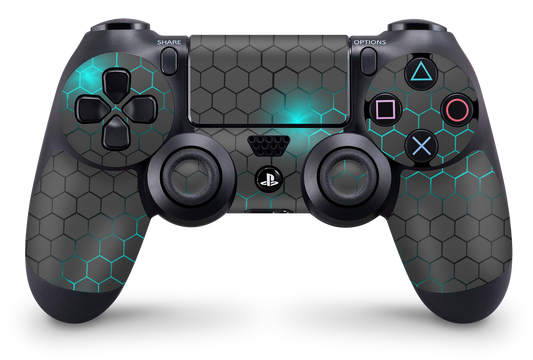 PS4 Playstation 4 Controller Skins - Vinyl Skin Aufkleber für Gaming Controller Exo small blau Aufkleber Skins4u   
