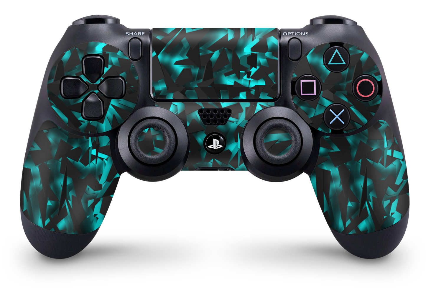 PS4 Playstation 4 Controller Skins - Vinyl Skin Aufkleber für Gaming Controller Shattered black blue Aufkleber Skins4u   