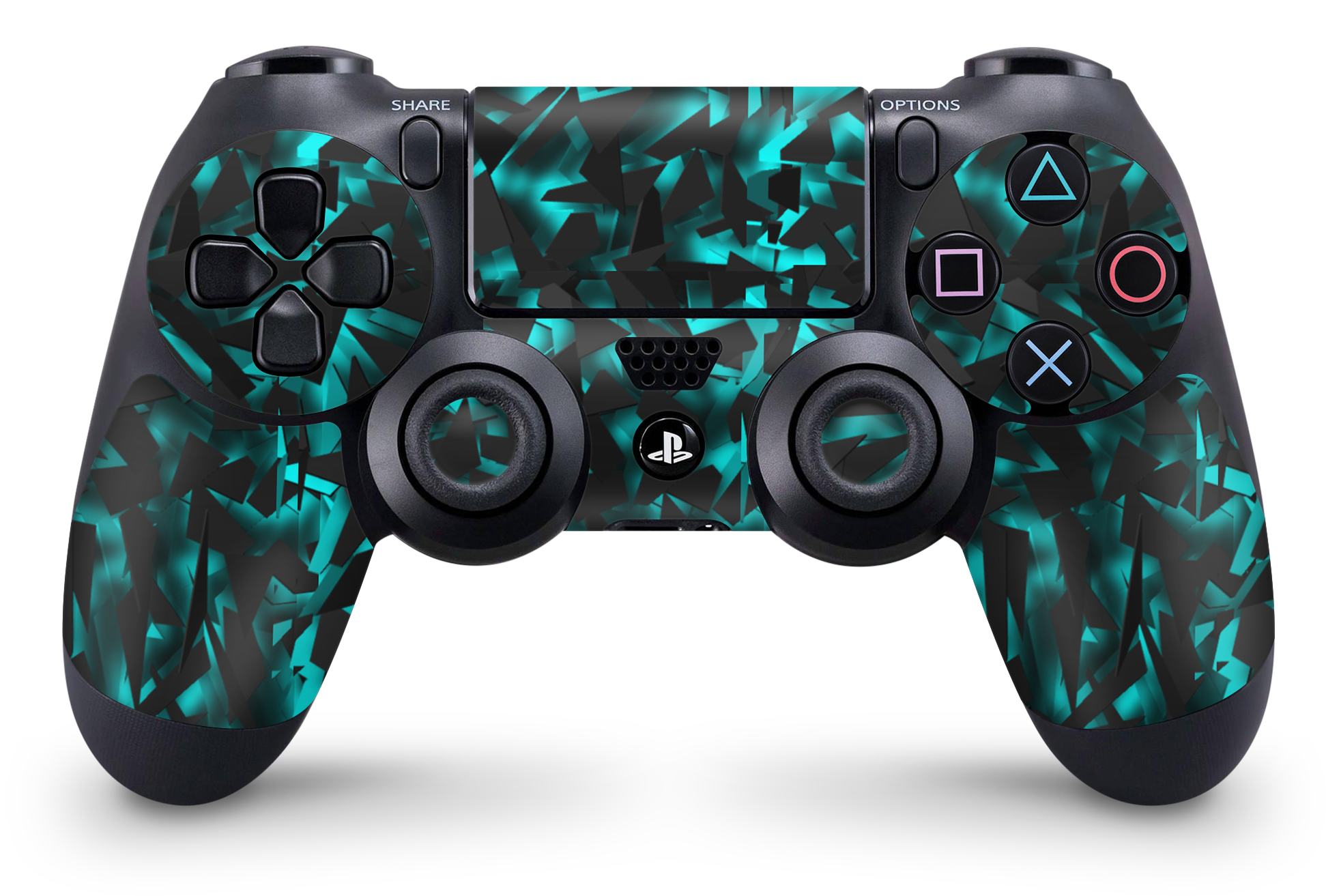 PS4 Playstation 4 Controller Skins - Vinyl Skin Aufkleber für Gaming Controller Shattered black blue Aufkleber Skins4u   