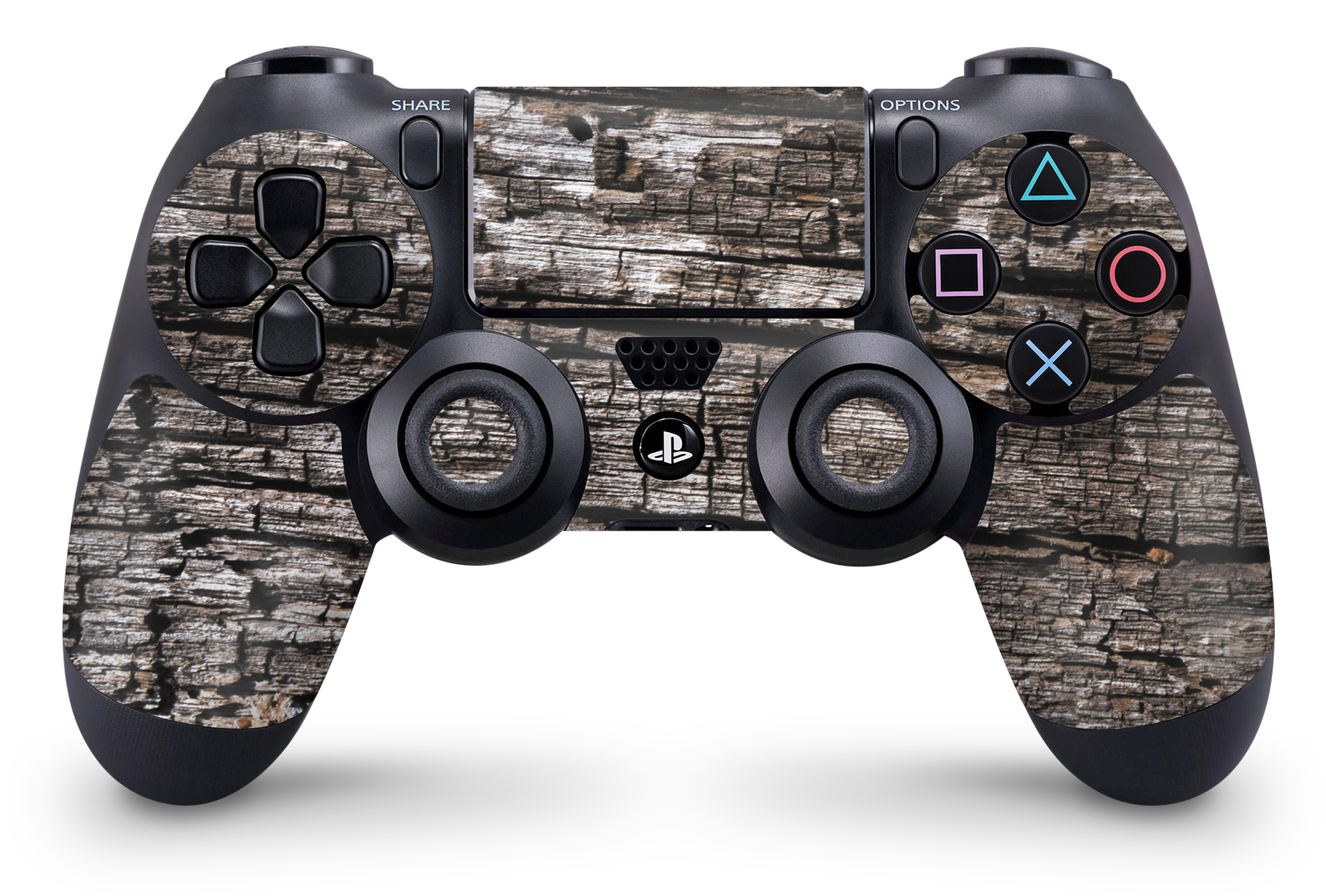 PS4 Playstation 4 Controller Skins - Vinyl Skin Aufkleber für Gaming Controller Split TXT Wood 13 Aufkleber Skins4u   