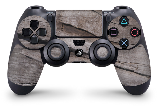 PS4 Playstation 4 Controller Skins - Vinyl Skin Aufkleber für Gaming Controller Split TXT Wood 9 Aufkleber Skins4u   