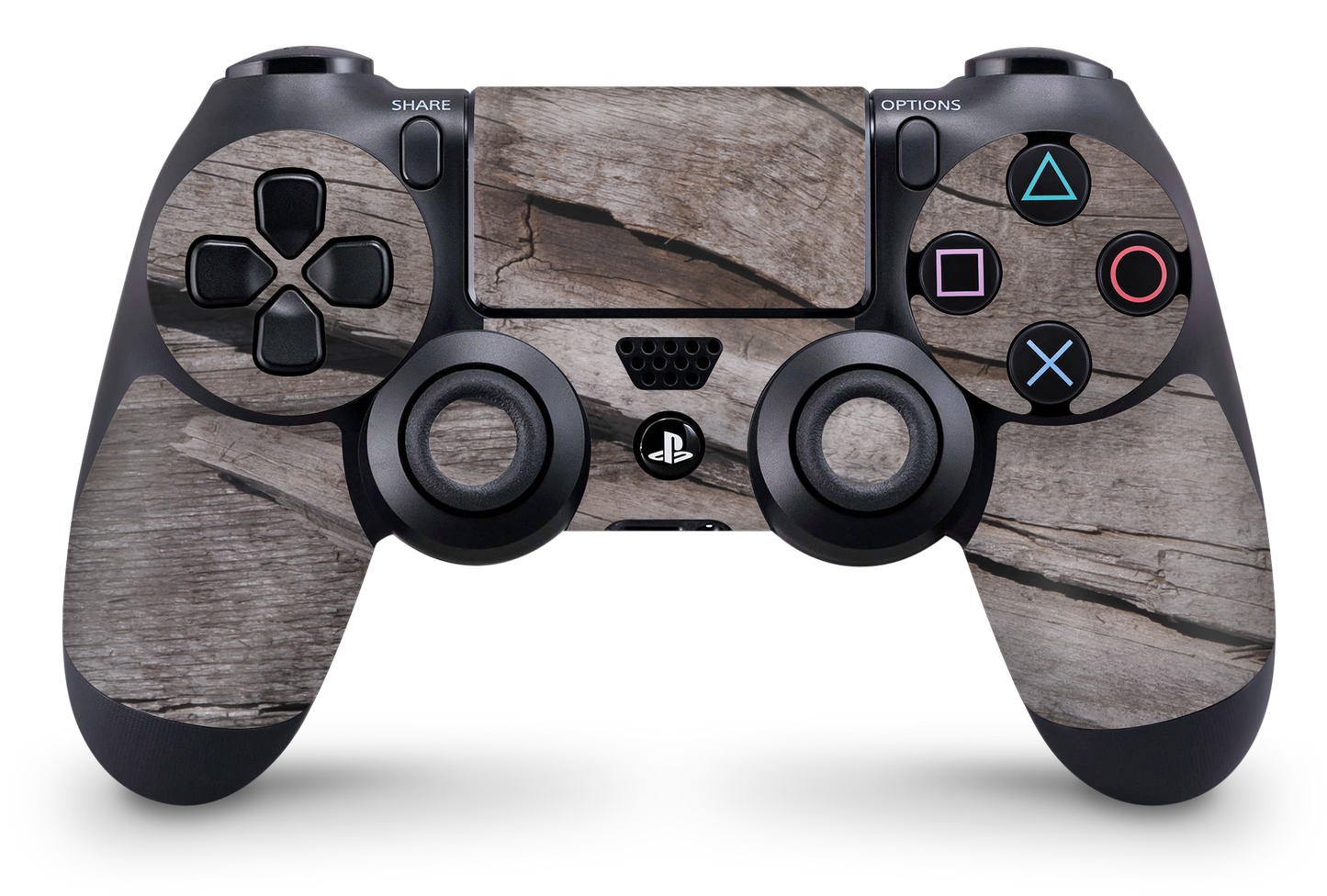 PS4 Playstation 4 Controller Skins - Vinyl Skin Aufkleber für Gaming Controller Split TXT Wood 9 Aufkleber Skins4u   