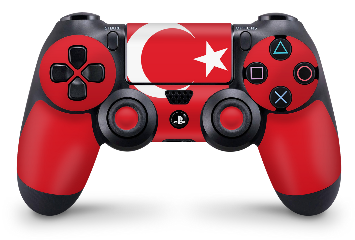 PS4 Playstation 4 Controller Skins - Vinyl Skin Aufkleber für Gaming Controller Tuerkei Flagge rot Aufkleber Skins4u   
