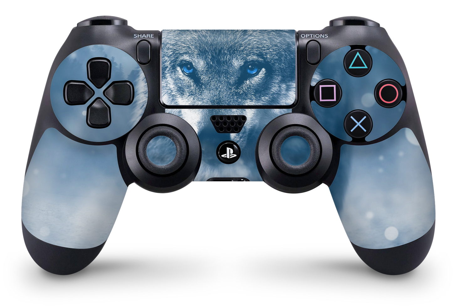 PS4 Playstation 4 Controller Skins - Vinyl Skin Aufkleber für Gaming Controller Wolf blue eyes Aufkleber Skins4u   