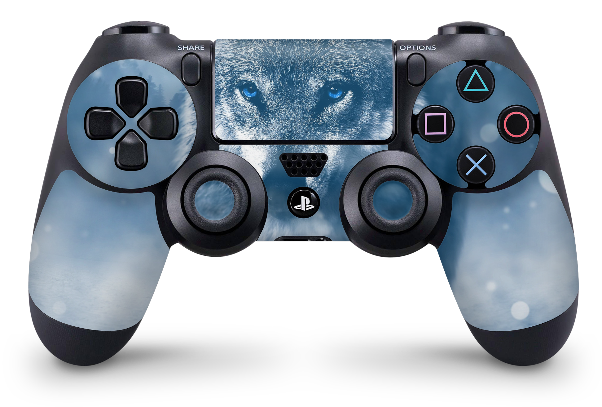 PS4 Playstation 4 Controller Skins - Vinyl Skin Aufkleber für Gaming Controller Wolf blue eyes Aufkleber Skins4u   