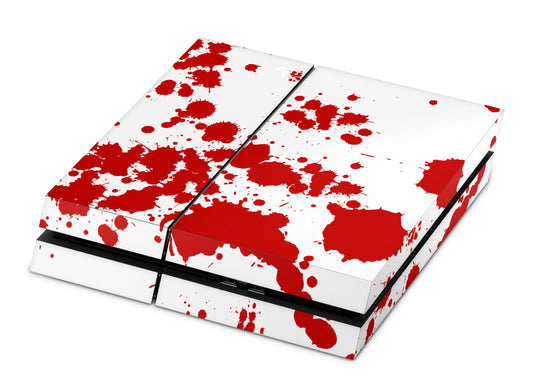 Playstation 4 Skin & Wrap Design Aufkleber Folie für PS4 Konsole 1.Generation blood white liegend Aufkleber skins4u   