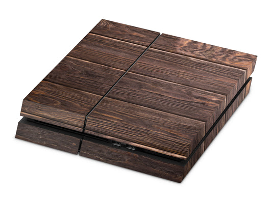 Playstation 4 Skin & Wrap Design Aufkleber Folie für PS4 Konsole 1.Generation brown wood Aufkleber skins4u   