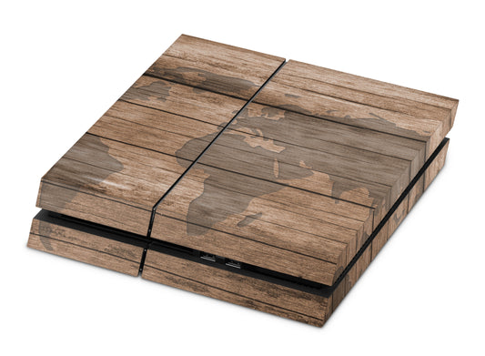 Playstation 4 Skin & Wrap Design Aufkleber Folie für PS4 Konsole 1.Generation wood world Aufkleber skins4u   