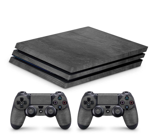 Playstation 4 Pro Skin - hochwertiger Vinyl Konsolen Aufkleber PS4 Pro Skins Black Woodgrain Aufkleber skins4u   