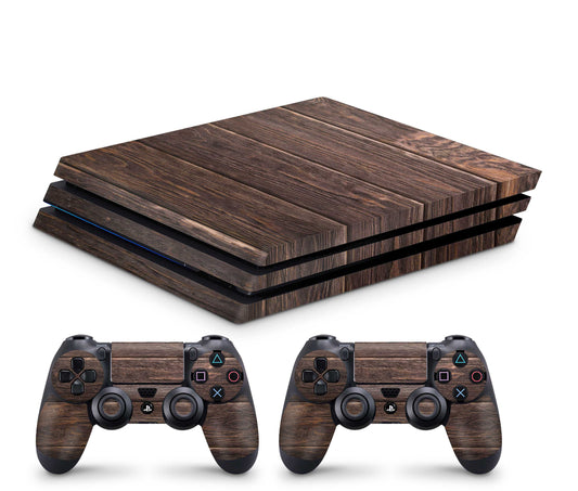Playstation 4 Pro Skin - hochwertiger Vinyl Konsolen Aufkleber PS4 Pro Skins Brown Wood Aufkleber skins4u   