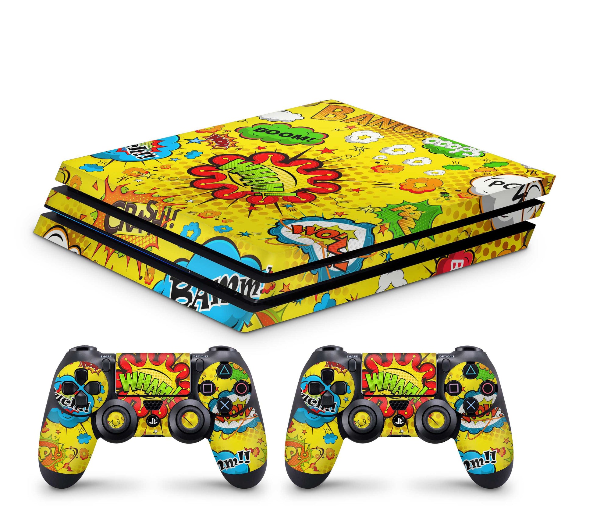 Playstation 4 Pro Skin - hochwertiger Vinyl Konsolen Aufkleber PS4 Pro Skins Comics gelb Aufkleber skins4u   