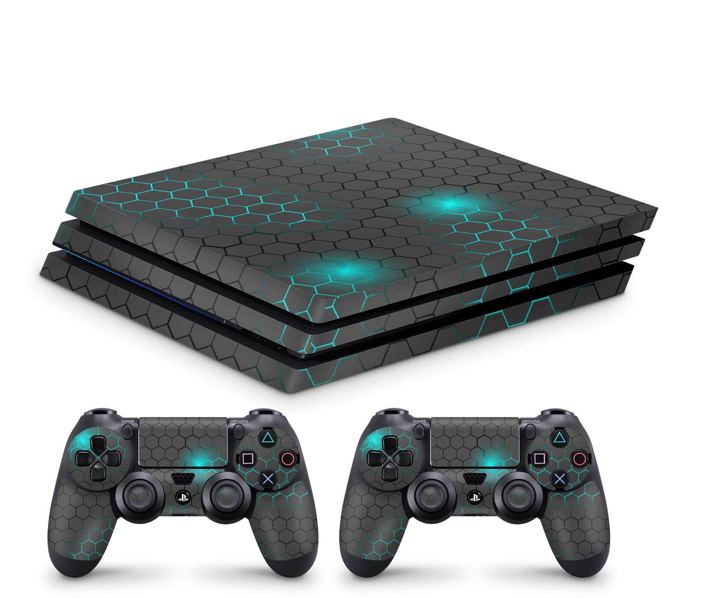 Playstation 4 Pro Skin - hochwertiger Vinyl Konsolen Aufkleber PS4 Pro Skins Exmo small blue Aufkleber skins4u   