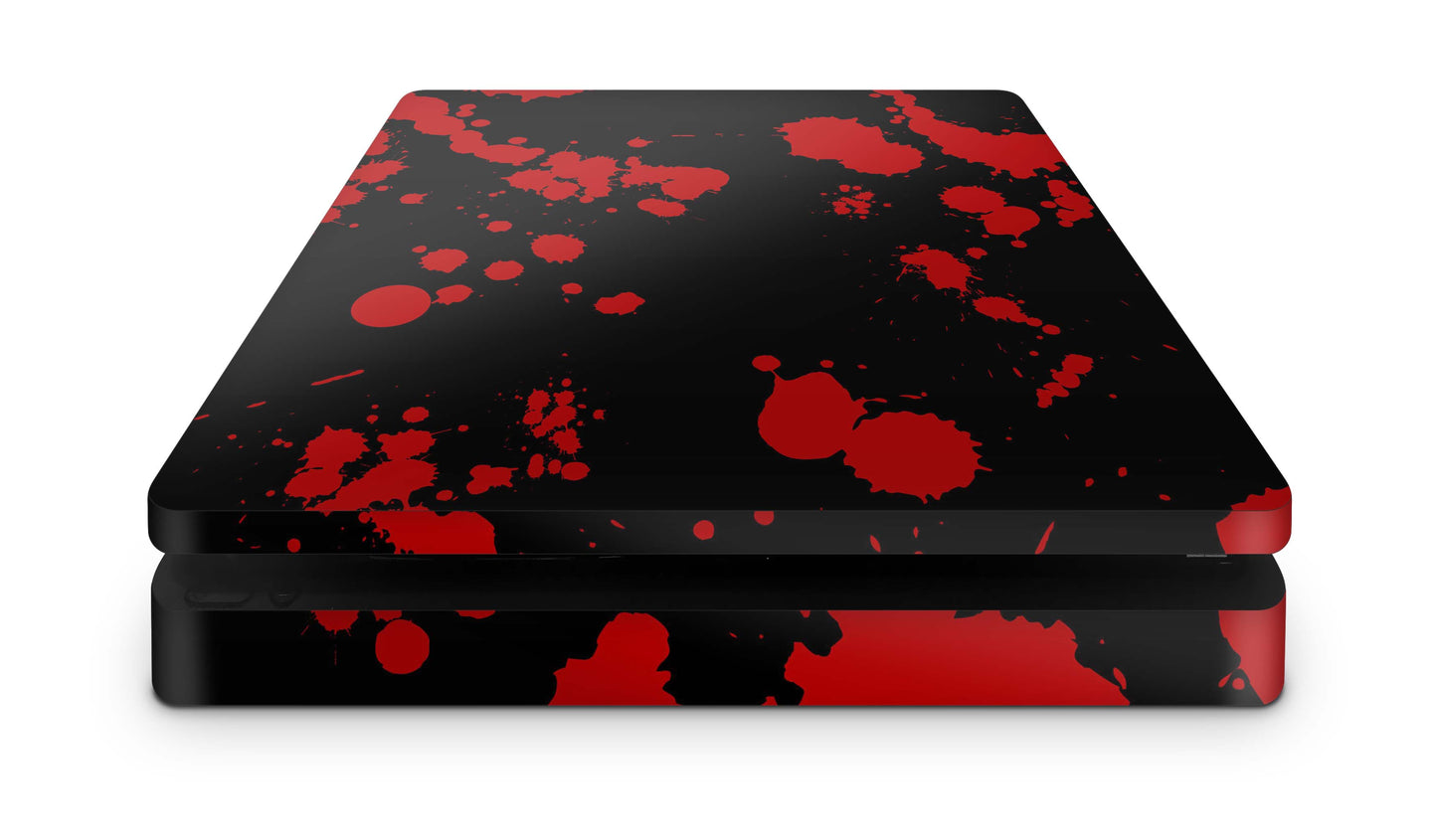 PS4 Slim Playstation 4 Skins: Design Vinyl Premium Skin Aufkleber für Konsole Blood Black Aufkleber skins4u   
