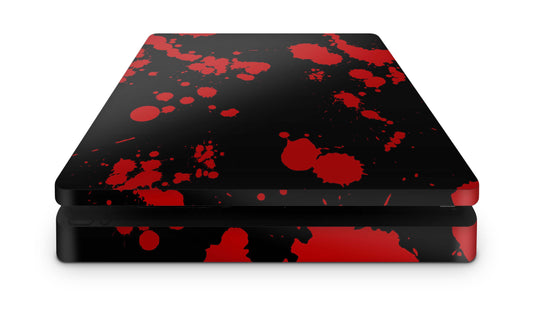 PS4 Slim Playstation 4 Skins: Design Vinyl Premium Skin Aufkleber für Konsole Blood Black Aufkleber skins4u   