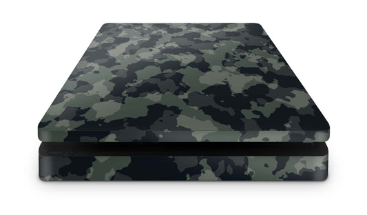 PS4 Slim Playstation 4 Skins: Design Vinyl Premium Skin Aufkleber für Konsole Dark green Camo Aufkleber skins4u   