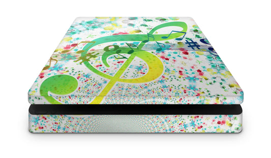 PS4 Slim Playstation 4 Skins: Design Vinyl Premium Skin Aufkleber für Konsole Musik Aufkleber skins4u   
