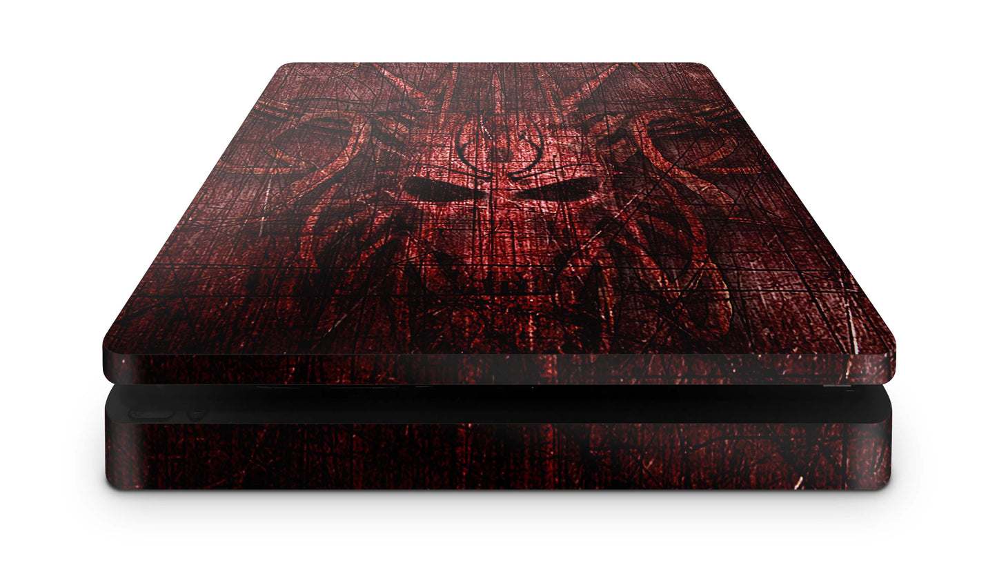 PS4 Slim Playstation 4 Skins: Design Vinyl Premium Skin Aufkleber für Konsole Red Demon Aufkleber skins4u   