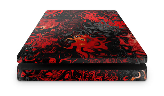 PS4 Slim Playstation 4 Skins: Design Vinyl Premium Skin Aufkleber für Konsole Red Plasma Aufkleber skins4u   