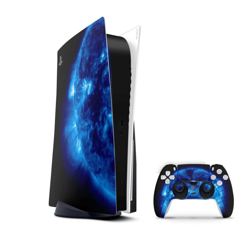 Sony Playstation 5 Skins PS5 Konsolen Aufkleber Vinyl Design Faceplate Skin Aufkleber Skins4u Blue Giant  