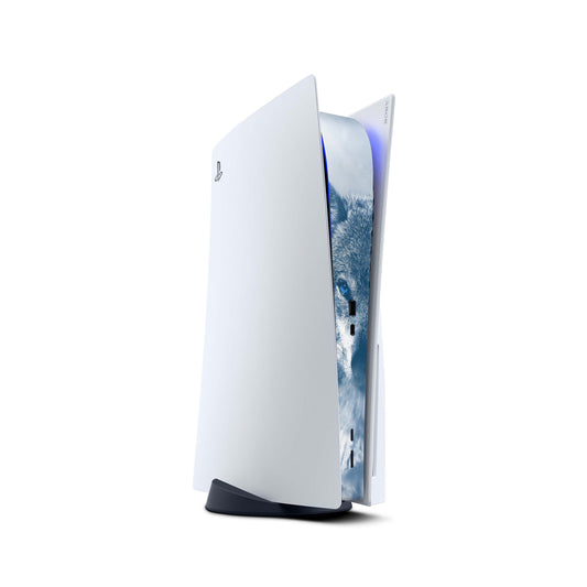 PS5 Center Mittelteil Skins | Hochwertige Skin Aufkleber für deine PS5 Konsole Design wolf blue eyes Aufkleber skins4u   