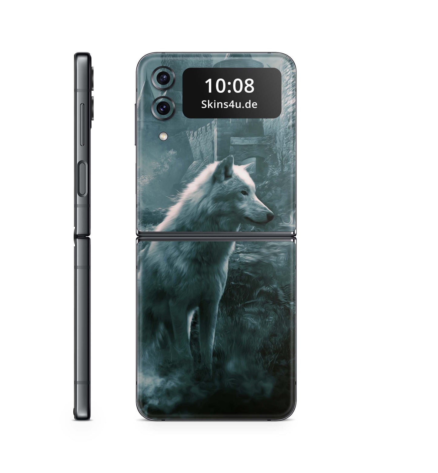 Samsung Galaxy Z Flip 3 Flip 4 Skin Handy Folie Premium Ghost Wolf Aufkleber Skins4u   