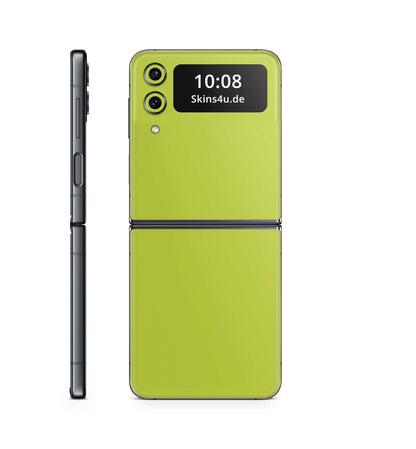 Samsung Galaxy Z Flip 3 Flip 4 Skin Handy Folie Premium Solid State lime Aufkleber Skins4u   