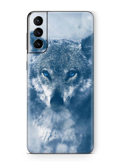 Samsung Galaxy S21 Skins Aufkleber Schutzfolie samsung galaxy s21 Skins4u Wolf blue eyes  