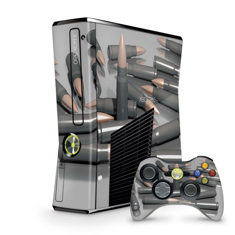 Xbox 360 Slim Skin Design Aufkleber Schutzfolie Vinyl Cover Case modding Skins Aufkleber Skins4u Ammo  