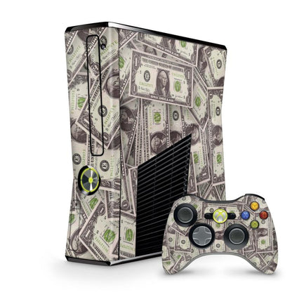 Xbox 360 Slim Skin Design Aufkleber Schutzfolie Vinyl Cover Case modding Skins Aufkleber Skins4u Cash  