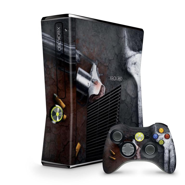 Xbox 360 Slim Skin Design Aufkleber Schutzfolie Vinyl Cover Case modding Skins Aufkleber Skins4u Bullets  