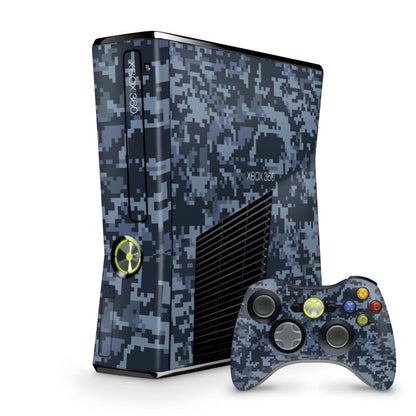 Xbox 360 Slim Skin Design Aufkleber Schutzfolie Vinyl Cover Case modding Skins Aufkleber Skins4u Digital navy Camo  