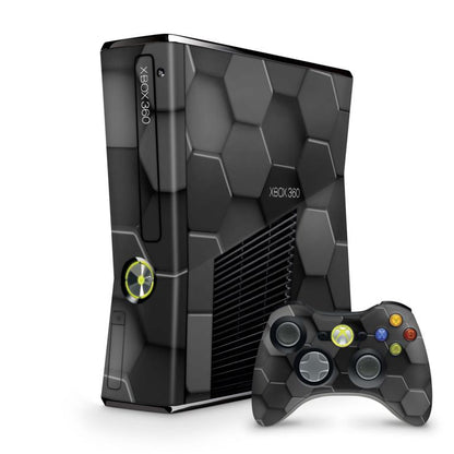 Xbox 360 Slim Skin Design Aufkleber Schutzfolie Vinyl Cover Case modding Skins Aufkleber Skins4u Grey Honeycomb  